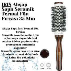 IRIS Ahşap Saplı Seramik Termal Fön Fırçası 35 Mm