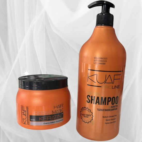 KUAF TUZSUZŞAMPUAN 1 LT+ ONARICI KERATİN MASKE 500 ML